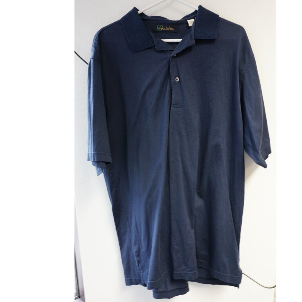 Byron Nelson Large Signature Series Men's Blue Short Sleeve Polo Shirt